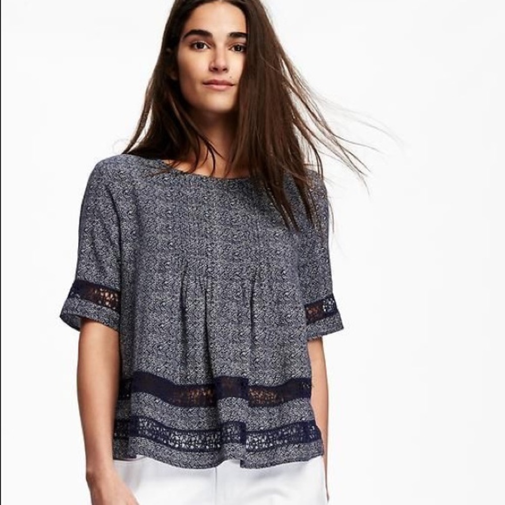 Swing Lace Pintuck Blouse